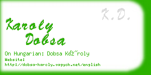 karoly dobsa business card
